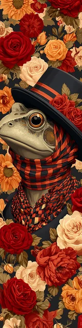 Free printable frog bookmark featuring hat wearing frog